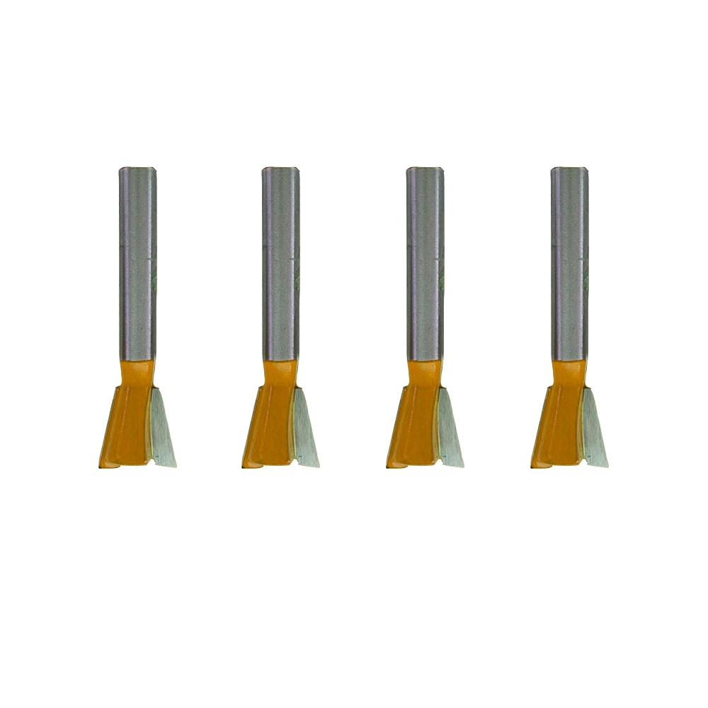 Kit 4 Fresa Tupia Encaixe Rabo De Andorinha 12,7mm Haste 6mm