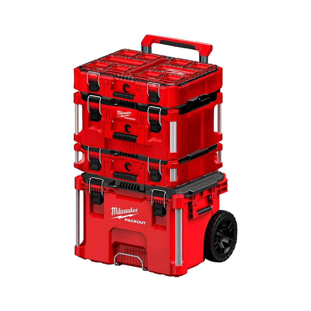 Kit Maletas e Caixas Com Carrinho Packout 4 Milwaukee Kit Maletas e Caixas Com Carrinho Packout 4 Milwaukee