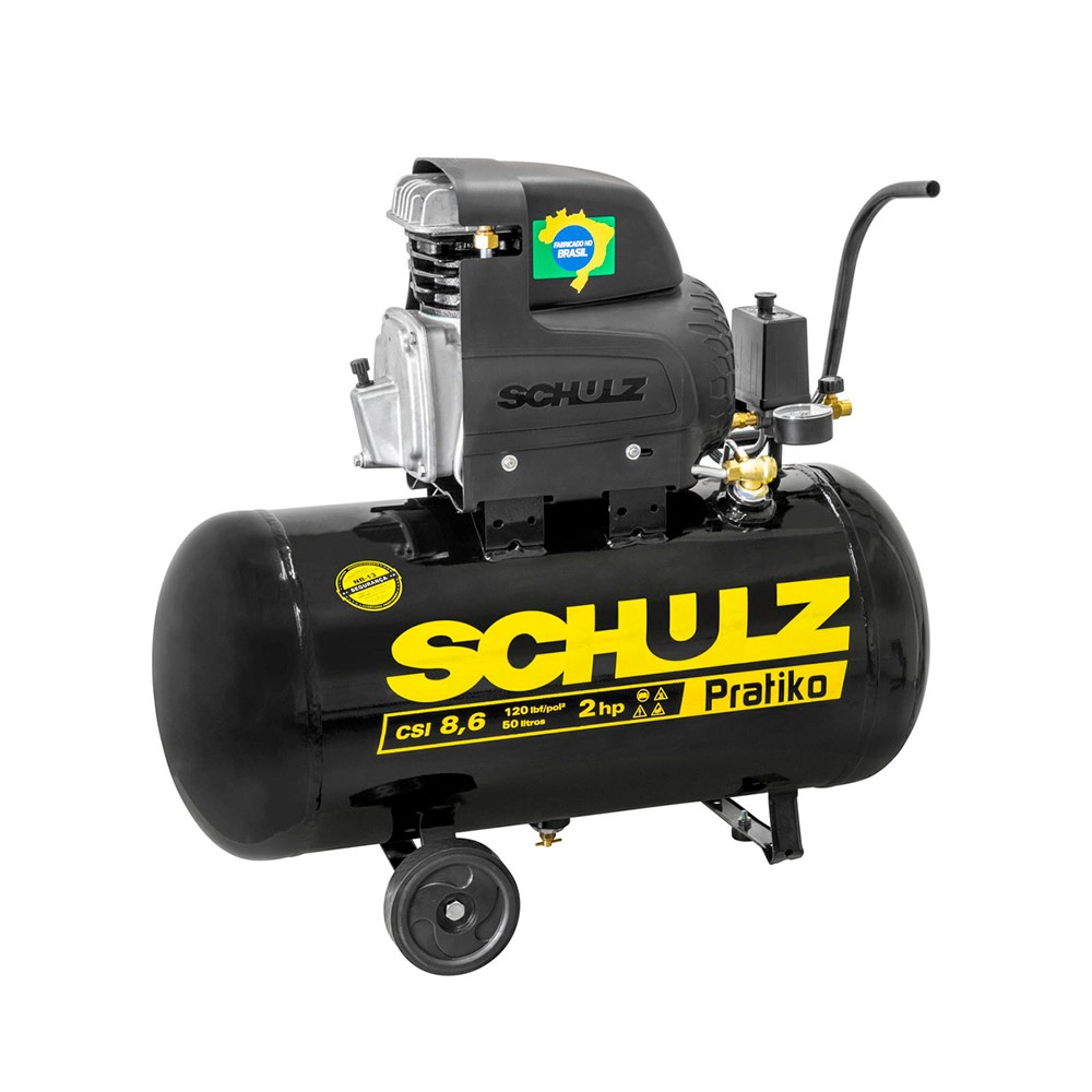 Motocompressor de Ar 2HP Monofásico 120PSI Pratiko CSI 8,6/50 Schulz