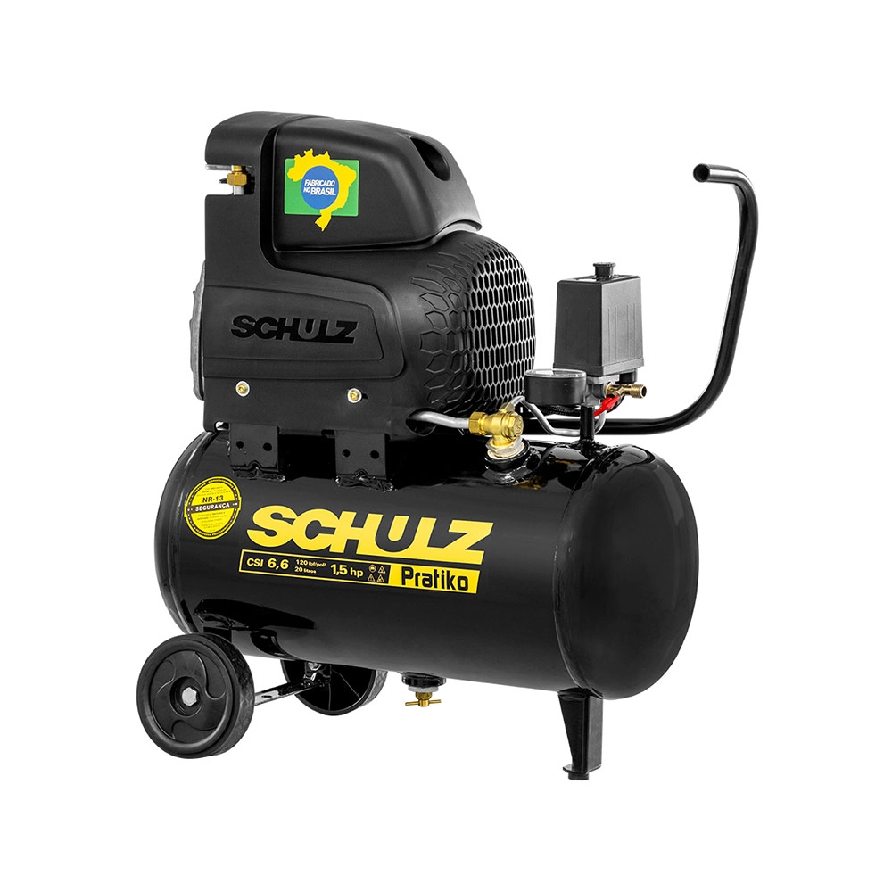 Motocompressor de Ar Monofásico 1,5CV Pratiko CSI 6,6/20 Schulz Motocompressor de Ar Monofásico 1,5CV Pratiko CSI 6,6/20 Schulz